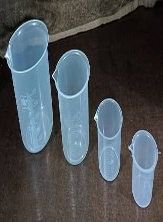 Fastro Set of 4 Transparent Plastic Measuring Beakers- Beaker Mugs Cups for Home, Kitchen, & Laboratory Use, Featuring 50ml, 100ml, 250ml, 500ml & 1000ml Sizes for Precise Liquid & Solid Measurements - Image 5